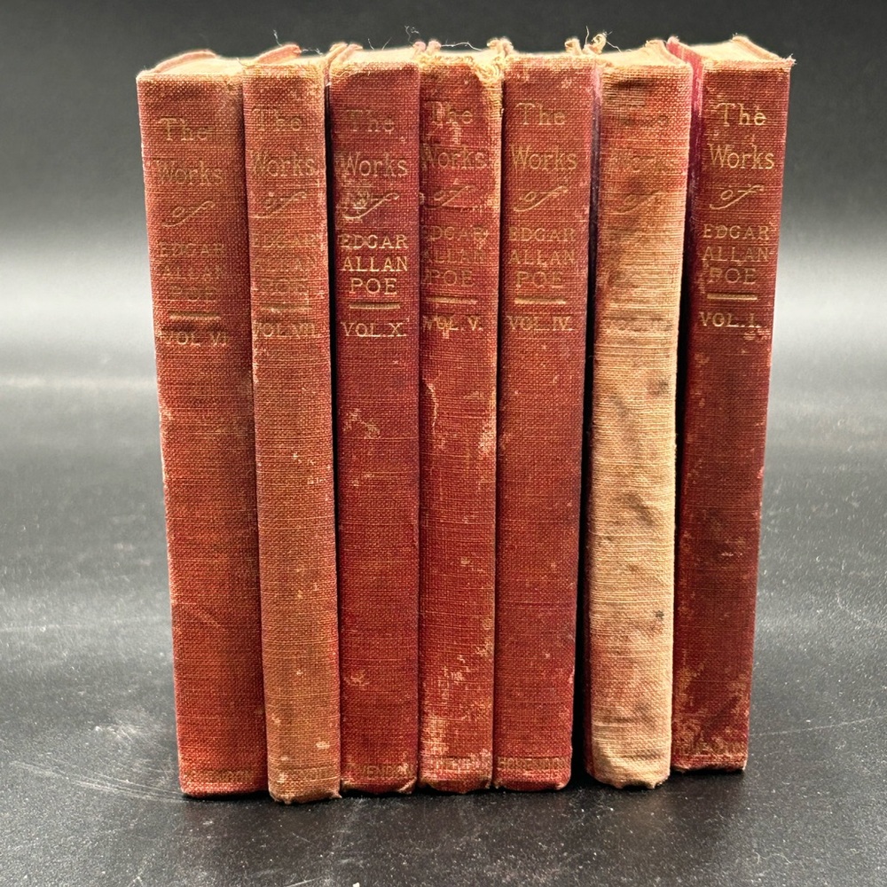 Antique The Works of Edgar Allen Poe 1904 Richmond Edition set 7/10, Halloween